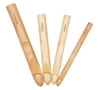 Coopay Crochet Hooks 15mm 20mm 25mm 30mm Extra Large, Taper Throat and Rounded Head, Chunky Crochet Hook with Ergonomic Wooden Handle for Arthritic Hands, for Thick Wool Crochet Rug Projects