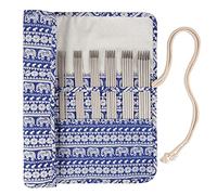 Coopay DPNs Knitting Needle Set, Double Pointed Knitting Needle Roll, Lightweight Sock Needles for Arthritic Hands, Metal Double Ended Knitting Pins Kit with Case and Needle Gauge, Short 20cm