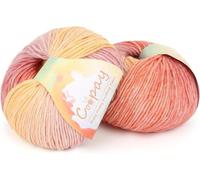 Coopay Gradient Yarn Cake, 2×100g Cake Yarn for Crochet & Knitting - 50% Cotton 50% Acrylic - Soft Gradient Crochet Yarn, Double Knit Ombre Yarn for Blankets Sweaters Scarf Shawls (115 Sunset Orange)