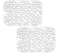 Coopay Kitchen Sink Mat Pebble Protect Mat PVC Eco-friendly Adjustable Stainless steel/ Porcelain Dish Drying Pad Protector for Bottom of Kitchen Sink, 15.8 x 11.8 inches (2 Pack, Clear)