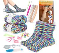 Coopay Knitting Kit: Sock Loom Set with 4 Yarn, Easy-to-Follow Instructions, Learn to Knit Socks for Adults, Unisex, Medium Size, Non-Foldable