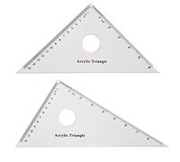 Coopay Large Triangle Ruler Set Square, 30/60 and 45/90 Degrees, Circular Hollow