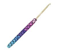 Coopay Mermaid Crochet Hook 2.75 mm Solid Metal Hook UK Size, Crafted Clay Crochet Hooks for Arthritic Hands, Crochet Needles Soft Grip Handle for Crochet Beginners