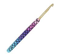 Coopay Mermaid Crochet Hook 5.0 mm Solid Metal Hook UK Size, Crafted Clay Crochet Hooks for Arthritic Hands, Crochet Needles Soft Grip Handle for Crochet Beginners