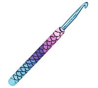Coopay Mermaid Crochet Hook 6.5 mm Solid Metal Hook UK Size, Crafted Clay Crochet Hooks for Arthritic Hands, Crochet Needles Soft Grip Handle for Crochet Beginners