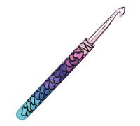 Coopay Mermaid Crochet Hook 8.0 mm for Chunky Yarn, Solid Metal Hook UK Size, Crafted Clay Crochet Hooks for Arthritic Hands, Crochet Needles Soft Grip Handle for Crochet Beginners