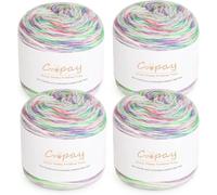 Coopay Ombre Cake Yarn for Crocheting, 4 Skeins Gradient Yarn Cake 100g -55% Cotton 34% Acrylic 11% Polyester- Soft Gradient Crochet Yarns for Knitting Colorful Blanket Scarves, Grassland Gradient