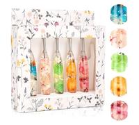 Coopay Resin Crochet Hooks Set, Stainless Steel Crochet Hook, 4.0mm-6.5mm | Complete Size, Much Smoother, Bling Floral Resin Crochet Hook with Case, Ergonomic Crochet Hooks for Arthritic Hands