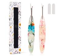 Coopay Seam Rippers 2Pcs, Big and Small Stitch Unpicker Tool, Unpicker Sewing Tool with Floral Resin Handle, Stitch Ripper, Seam Rippers for Sewing, Embroidery, Needlework DIY Craft