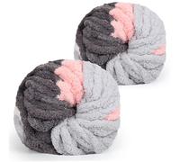 Coopay Thick Wool for Crochet, 2 x 240 g Bulky Arm Knitting Wool for Hand Knitting, Soft Chunky XXL Wool for Knitting Blankets, Cushions, Pet Nest - Kittens