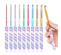 Coopay Warm Crochet Hooks Comfort Grip Longer Aluminum Crochet Hook Set