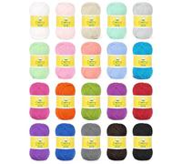Coopay Wool for Crochet, 100% Colourful Cotton for Knitting, 12 x 25 g, Soft Crochet Yarn, Cotton for Crochet, Pot Holder Yarn, Baby Wool, Cotton Yarn Set for Sweater, Socks, Baby Blanket (500 g, 20