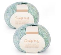 Coopay Yarn for Crocheting, 2 Pack of 150g/5.29oz Crochet Yarn - 72% Cotton 28% Acrylic, Soft for Crocheting & Knitting, Perfect for Scarves, Hats, Socks, Blankets, Green