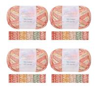 Coopay Yarn for Crocheting Knitting, Gradient Cake Yarn, 4 × 3.53oz - 284yds - 78% Cotton, 22% Acrylic Ombre Yarns, Crochet Yarns for Blankets, Shawls, Scarves - 102