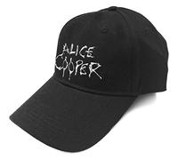 Alice Cooper Official 3D Sonic Silver Dripping Logo Black Cap Hat Mens Ladies