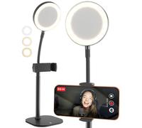 COOPER ChatStand Halo, 9-13" Adjustable Phone Stand for Filming, Ring Light with Stand, Selfie Light for iPhone, iPhone Tripod for Filming, Ringlight Youtube Starter, Vlogging Kit (Night Black)