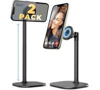 COOPER MagStand - iPhone Stand for Desk & Video Recording, Compatible with MagSafe, Stand for iPhone 17 Pro Max Plus, 16/15/14/13/12 (x2 Pack - Night Black)