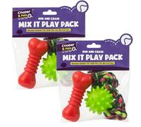 Cooper&Pals 6pk Mix It Play Pack: Squeaky Dog Toy, Rope Pull, Spiky Ball for Small Pups Dachshunds & Chihuahuas, Medium Breeds Beagles & French Bulldogs. Fetching & Tugging, Teething & Dental Health