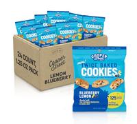 Cooper Street Italian Biscotti Cookies - Twice Baked Biscotti Style Cookie Biscuits in Delicious Blueberry Lemon Flavor | Crispy, Light and Healthy Cookies | Peanut & Dairy Free | 1.25 oz - 24 Pack