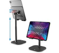COOPER TabHolder, 7-10" Height Adjustable Tablet Stand, Premium iPad Stand for Desk, 270° Tilt Portable Monitor Holder for 15.6-17" Displays, for All iPad, Kindle, Surface, Samsung Tablets (Black)