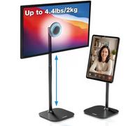 COOPER TabStand Magnetic Portable Monitor Stand, 13-20" Height Adjustable, Magnetic Tablet Stand for Desk | Tall iPad Holder for Desk, Strong Magnet, Metal Base, 360° Rotation, Holds 4.4lb, Black