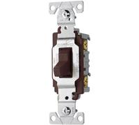 Cooper Wiring Devices CS120B 20-Amp 120/277-volt Commercial Grade Single Pole Compact Toggle Switch with Side Wiring, Brown Color by Cooper Wiring