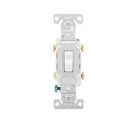 Cooper Wiring Devices CS220W 20 Amp Double Pole Premium Toggle Switch, White by Cooper Wiring Devices