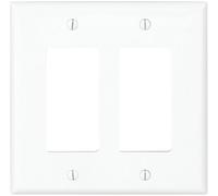 Cooper Wiring Devices PJ262W-SP-L Industrial Grade Polycarbonate 2-Gang Decorator GFCI Mid Size Wallplate, White by Cooper Wiring