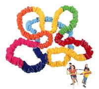 Cooperative Stretchy Band, Elastic 78.74in Colorful Tug of War Rope Tear Resistant Fleece Exercise Bands for Group Activities Party Games, Fits 3 People, Playground Equipment