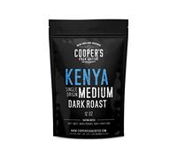 Cooper's Cask Coffee Kenya Aa Medium-Dark Roast Coffee Beans, Micro Lot Single Origin Whole Bean Coffee, Farm Gate Direct Trade, Gourmet Coffee - 1Lb Bag