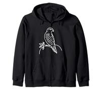 Coopers Hawk Line Art Birdwatcher Zip Hoodie