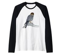 Cooper's Hawk Original Ornithology Bird Art Raglan Baseball Tee