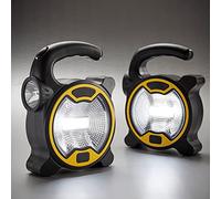 Coopers of Stortford - 2-in-1 Flood Torch and Handheld Flashlight - Directional Beam and Wide Illumination with Easy Carry Handle - Lightweight, Freestanding or Hanging, H13 x W10 x D4cm