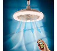 Coopers of Stortford 2-in-1 Socket Ceiling Fan and Overhead Light Fits Standard Bayonet Fitting Remote Control Bedroom Lounge Heatwave Summer Hot Weather LED Light