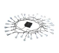 Coopers of Stortford - 30 LED Solar Droplet String Lights - Outdoor Garden Fairy Lights - Waterproof Solar-Powered Decoration - Warm White Patio Lights