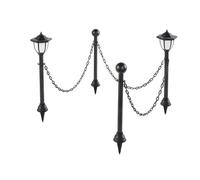 Coopers of Stortford 4-Piece Solar Lamp Post & Chain Set | Outdoor Garden Path Lights Patio Pathway