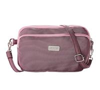 Coopers of Stortford - Anti-Theft RFID Multi-Pocket Bag - Cut-Resistant Strap - Carabiner Zip Security - 3 Zipped Compartments - Adjustable Crossbody or Shoulder Style (Dusty Pink)