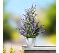 Coopers of Stortford - Artificial Potted Lavender - Tall & Lifelike with Pre-Arranged Pot - Easy-Care Display for Indoors or Outdoors - H58cm - Polyester Fabric & Plastic Construction