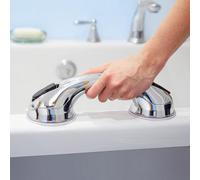 Coopers of Stortford - Pack of Two Bathroom Grab Rails - Suction Handle for Bath Shower or Toilet - White Non-Slip Tool-Free Safety Rails