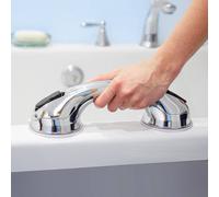 Coopers of Stortford - Pack of Two Bathroom Grab Rails - Suction Handle for Bath Shower or Toilet - White Non-Slip Tool-Free Safety Rails