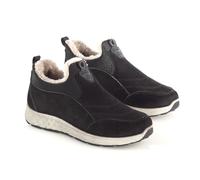 Coopers of Stortford - Black Fleece-Lined Slip-On Trainers - Suede-Look Upper with Warm Lining and Removable Insole - Slip-Resistant Sole for Winter Comfort