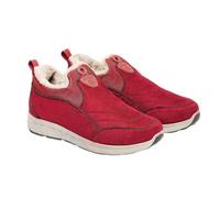 Coopers of Stortford - Burgundy Fleece-Lined Slip-On Trainers - Suede-Look Upper with Warm Lining and Removable Insole - Slip-Resistant Sole for Winter Comfort