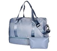 Coopers of Stortford - Carry-On Travel Bag with Shoe Compartment - Hand, Shoulder or Trolley Carry with Matching Cosmetic Bag (Blue)