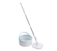 Coopers of Stortford - Clean Water Spin Mop System - Dual Cavity Bucket with 360 Degree Spin and Two Washable Microfibre Mop Heads