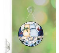 Coopers of Stortford - Cuddling Cats Suncatcher - Hanging Window Decoration - Includes Chain & Suction Cup - 15cm