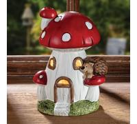 Coopers of Stortford Decorative LED Mushroom Ornament Battery Operated Garden Statue H16 xW12 xD9cm