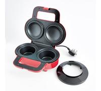 Coopers of Stortford - Deep Fill Pie Maker with Non-Stick Moulds - 1200W Electric Pie & Quiche Maker with Easy-Clean Surface - Cool-Touch Locking Handle - Includes Pastry Cutter