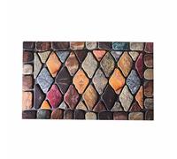 Coopers of Stortford - Diamond Stone Doormat, Heavy Duty Nylon Pile with Non-Slip Rubber Backing, Easy Hose Down Clean, 75 x 45cm