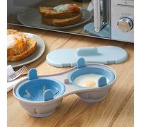 Coopers of Stortford - Double Microwave Egg Poacher for Quick and Easy Poached Eggs - Food-Grade Plastic Egg Maker, High-Temperature Resistant and Dishwasher Safe