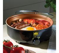 Coopers of Stortford - Electric Frying Pan, 26cm, Non-Stick with Lid | Compact 26cm, cool-touch sides, glass lid, non-stick, adjustable heat settings, 600W